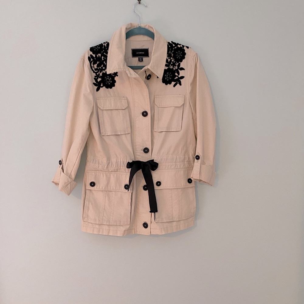 Utility Jacket with Lace Accent